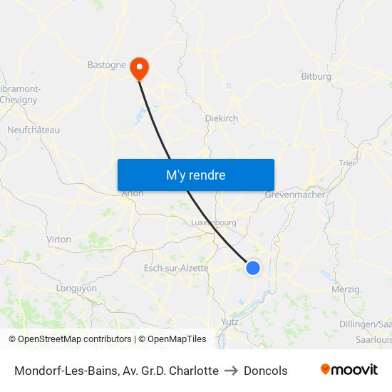 Mondorf-Les-Bains, Av. Gr.D. Charlotte to Doncols map