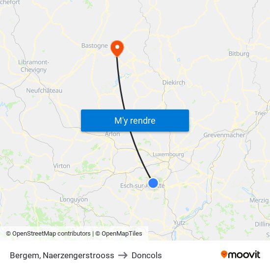 Bergem, Naerzengerstrooss to Doncols map