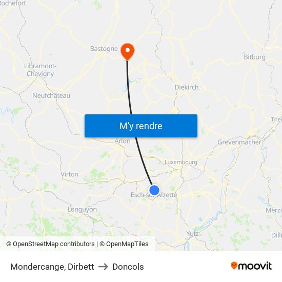 Mondercange, Dirbett to Doncols map