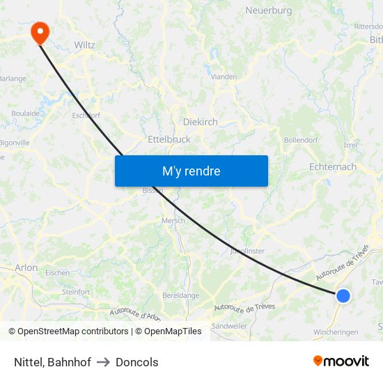 Nittel, Bahnhof to Doncols map