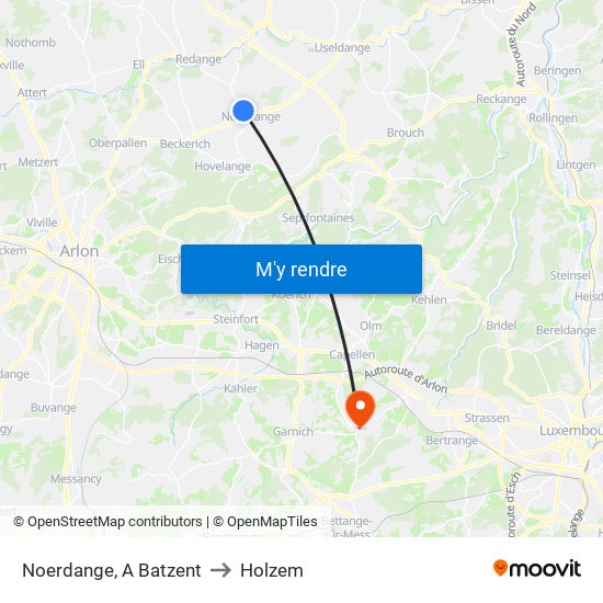 Noerdange, A Batzent to Holzem map