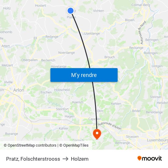 Pratz, Folschterstrooss to Holzem map