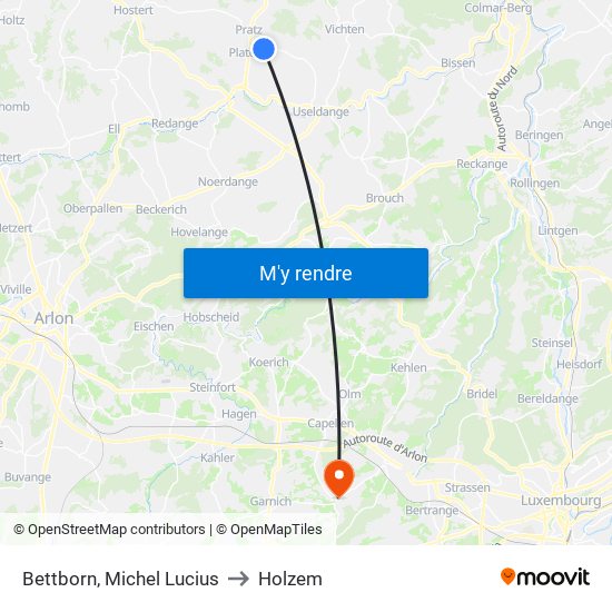 Bettborn, Michel Lucius to Holzem map