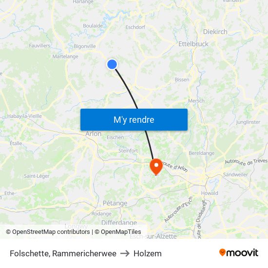 Folschette, Rammericherwee to Holzem map