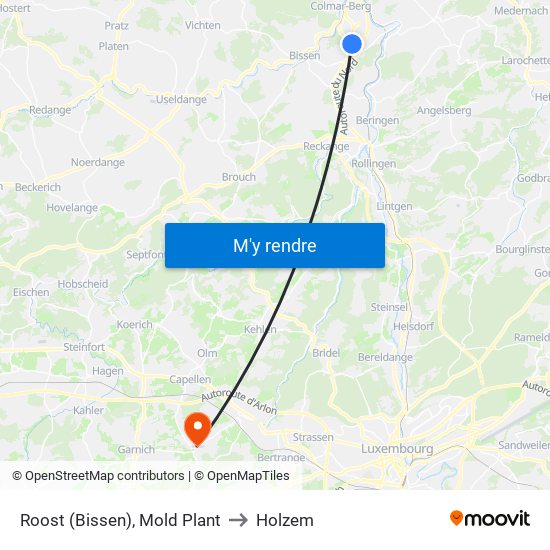 Roost (Bissen), Mold Plant to Holzem map