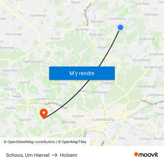 Schoos, Um Hiervel to Holzem map