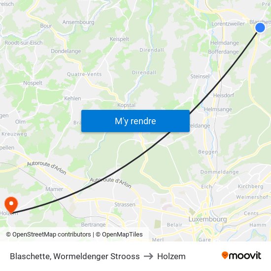 Blaschette, Wormeldenger Strooss to Holzem map