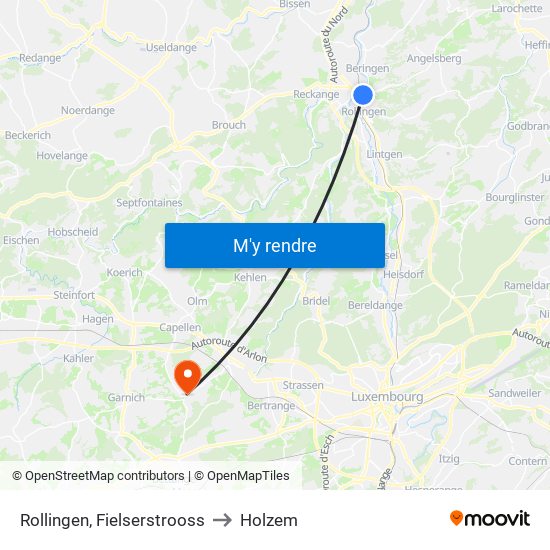 Rollingen, Fielserstrooss to Holzem map