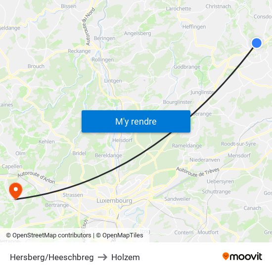 Hersberg/Heeschbreg to Holzem map