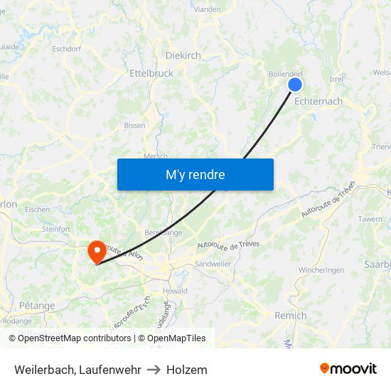 Weilerbach, Laufenwehr to Holzem map