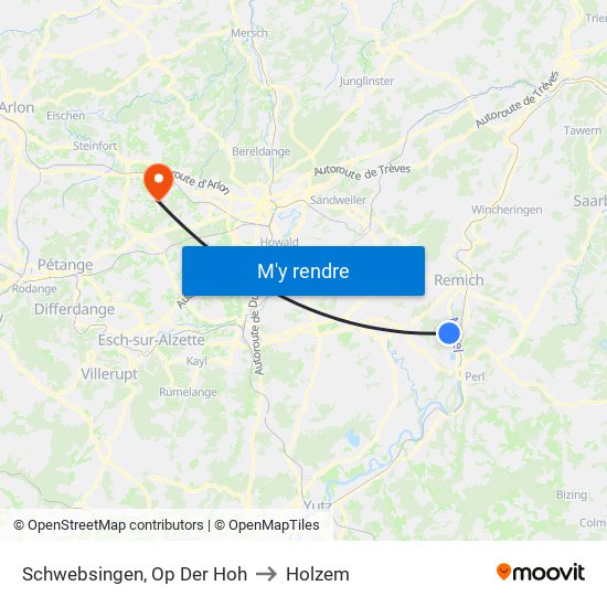 Schwebsingen, Op Der Hoh to Holzem map