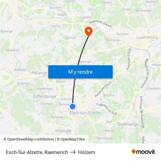 Esch-Sur-Alzette, Raemerich to Holzem map