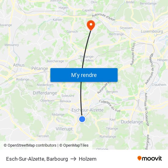 Esch-Sur-Alzette, Barbourg to Holzem map