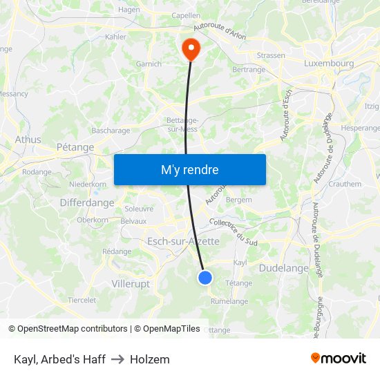 Kayl, Arbed's Haff to Holzem map