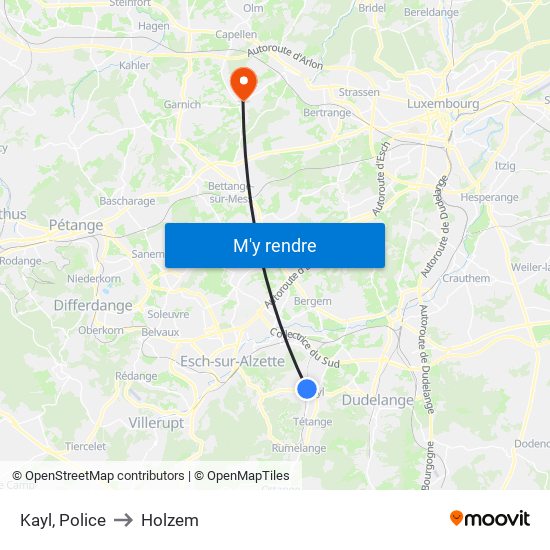 Kayl, Police to Holzem map