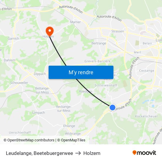 Leudelange, Beetebuergerwee to Holzem map