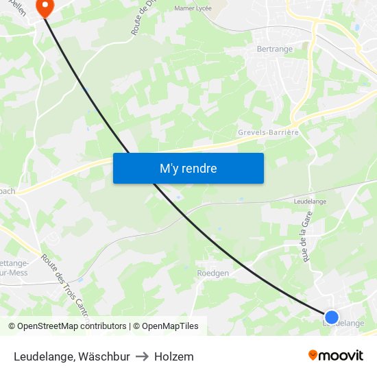 Leudelange, Wäschbur to Holzem map
