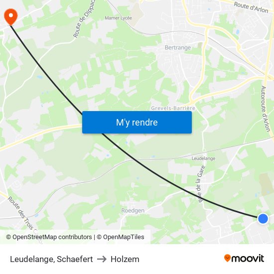 Leudelange, Schaefert to Holzem map