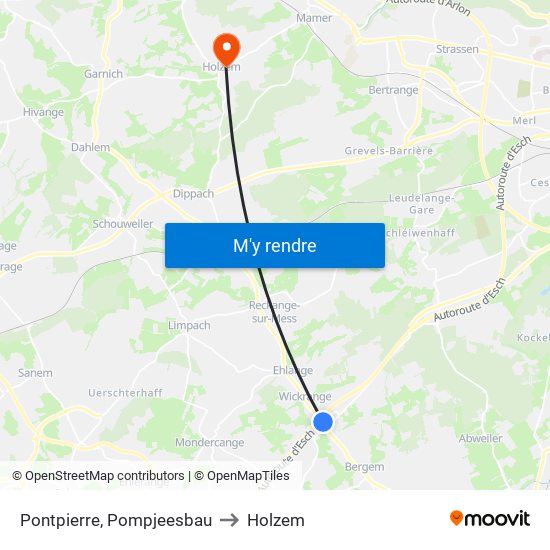 Pontpierre, Pompjeesbau to Holzem map