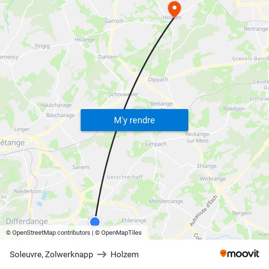 Soleuvre, Zolwerknapp to Holzem map