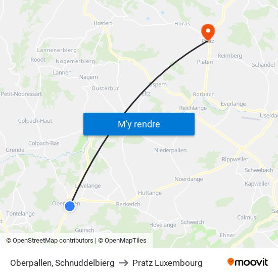 Oberpallen, Schnuddelbierg to Pratz Luxembourg map