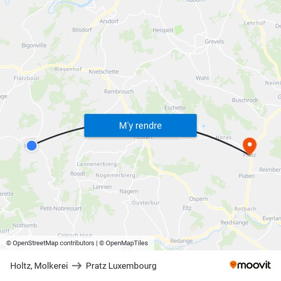 Holtz, Molkerei to Pratz Luxembourg map