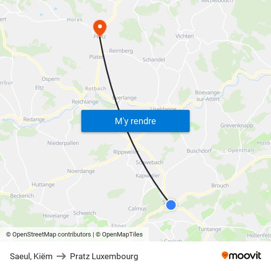 Saeul, Kiëm to Pratz Luxembourg map