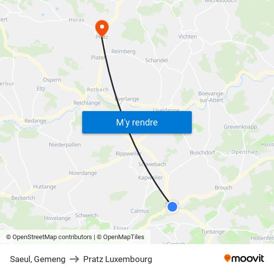 Saeul, Gemeng to Pratz Luxembourg map