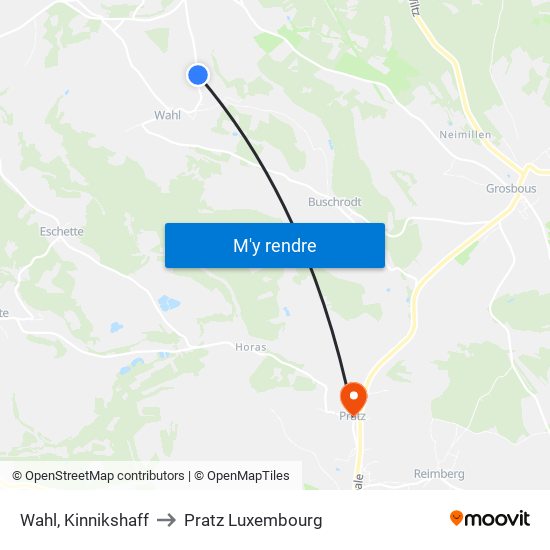 Wahl, Kinnikshaff to Pratz Luxembourg map