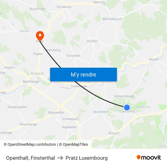 Openthalt, Finsterthal to Pratz Luxembourg map