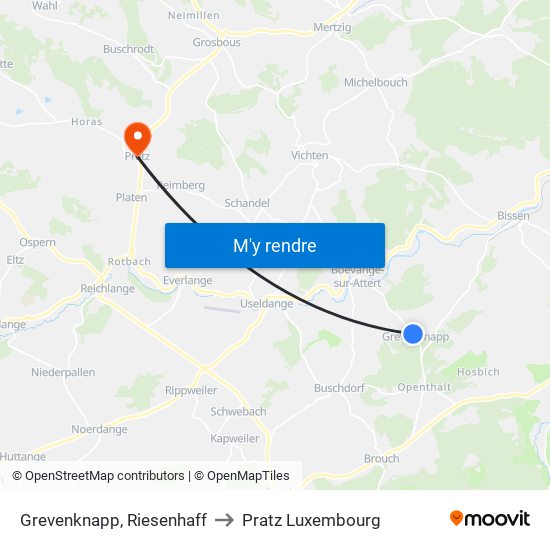 Grevenknapp, Riesenhaff to Pratz Luxembourg map