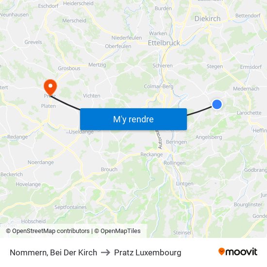 Nommern, Bei Der Kirch to Pratz Luxembourg map