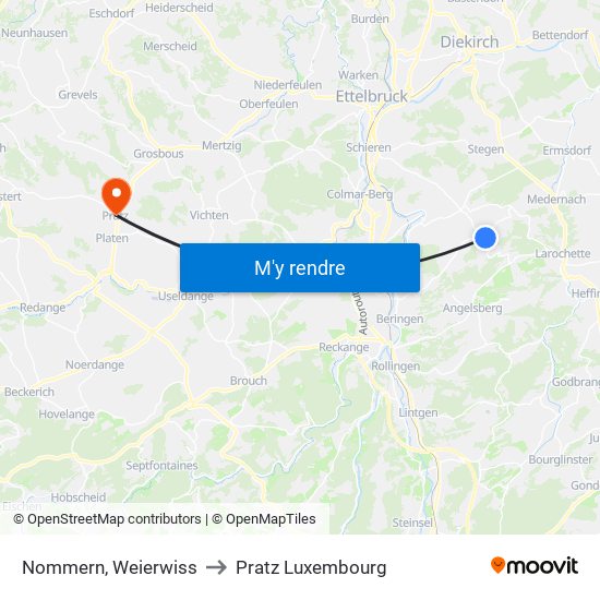 Nommern, Weierwiss to Pratz Luxembourg map