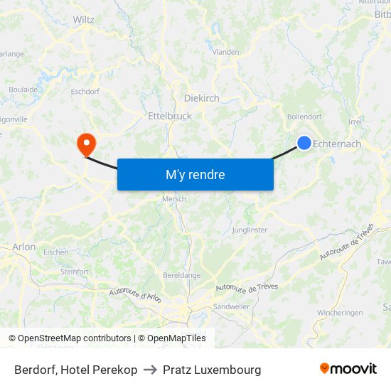 Berdorf, Hotel Perekop to Pratz Luxembourg map