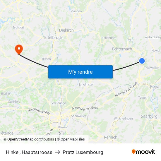 Hinkel, Haaptstrooss to Pratz Luxembourg map