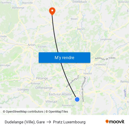 Dudelange (Ville), Gare to Pratz Luxembourg map