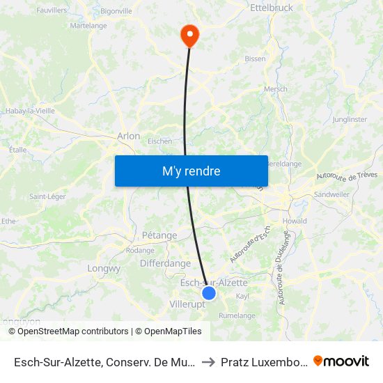Esch-Sur-Alzette, Conserv. De Musique to Pratz Luxembourg map