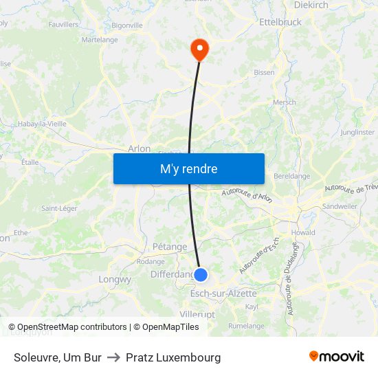 Soleuvre, Um Bur to Pratz Luxembourg map