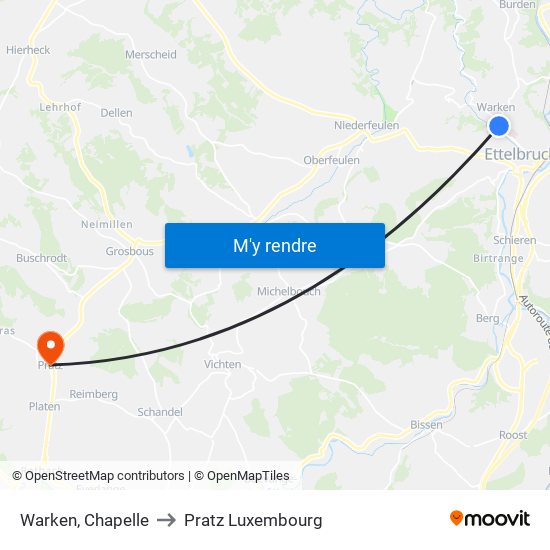 Warken, Chapelle to Pratz Luxembourg map