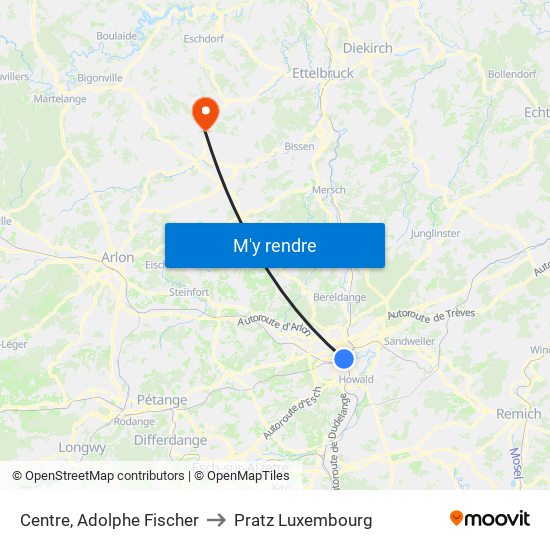 Centre, Adolphe Fischer to Pratz Luxembourg map