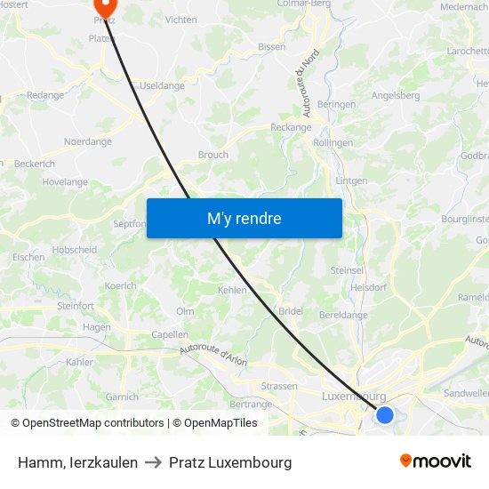 Hamm, Ierzkaulen to Pratz Luxembourg map