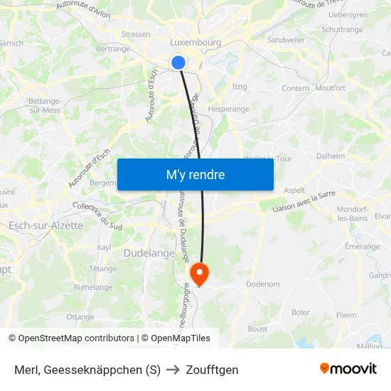 Merl, Geesseknäppchen (S) to Zoufftgen map
