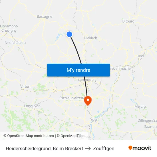 Heiderscheidergrund, Beim Bréckert to Zoufftgen map