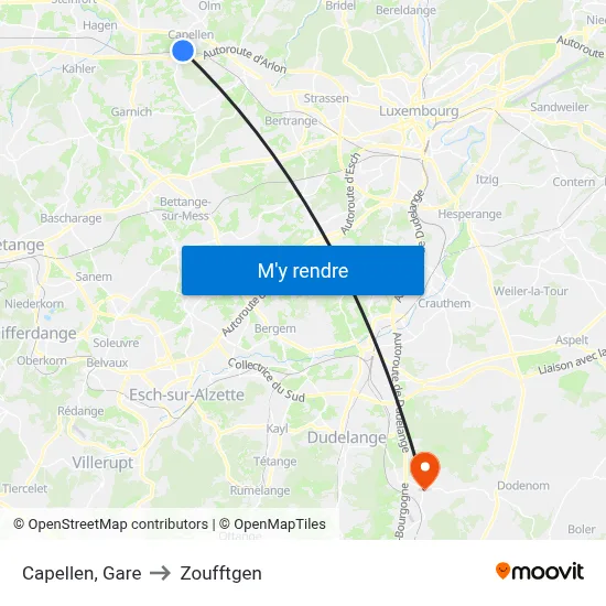 Capellen, Gare to Zoufftgen map