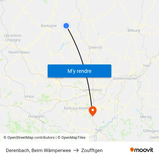 Derenbach, Beim Wämperwee to Zoufftgen map