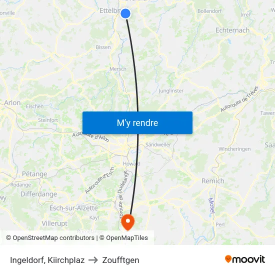 Ingeldorf, Kiirchplaz to Zoufftgen map