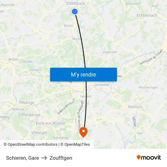 Schieren, Gare to Zoufftgen map