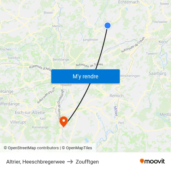 Altrier, Heeschbregerwee to Zoufftgen map