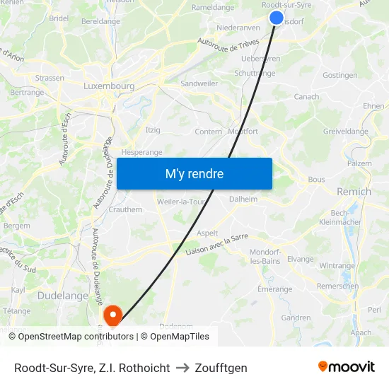 Roodt-Sur-Syre, Z.I. Rothoicht to Zoufftgen map