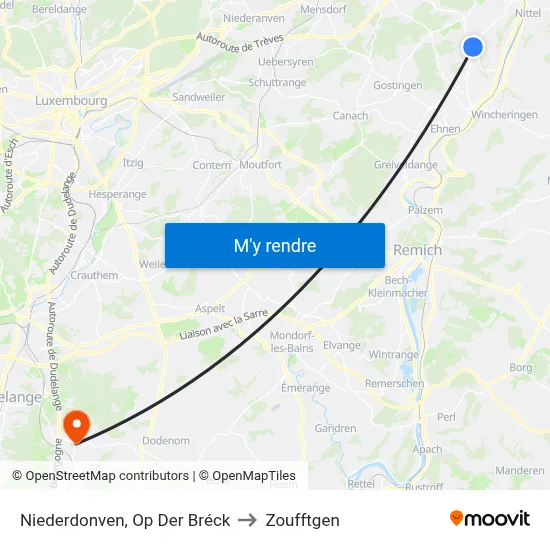 Niederdonven, Op Der Bréck to Zoufftgen map